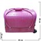Шкатулка-чемодан на колесах 2-ярусная розовая 30*25*45 - фото 50128