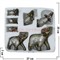 7 слонов из полистоуна "под серебро" в пенопласте, 16 шт/кор - фото 52078