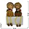 Фигурки с ножками (KL-312) мальчик и девочка в соломеных шляпах цена за пару (24 шт/кор) - фото 55363