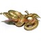 Змея с яблоком символ 2013 года из бронзы 4 см - фото 55921