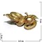 Змея с яблоком символ 2013 года из бронзы 4 см - фото 55922