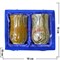 Набор из 2 стаканов 12 см (3х5) из оникса в бархатной коробочке - фото 56538