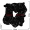 Резинка для волос бархатная 20 шт (ALI-40) черная со стразами - фото 57619