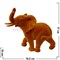 Слоник из полистоуна коричневый бархатный 17 см (759) - фото 62252
