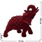 Слоник из полистоуна бордовый бархатный 18 см (760) - фото 62260