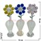 Кристалл "Ромашки в вазе" 15 см цвета в ассортименте - фото 66939