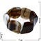 Браслет из агата с изогнутыми камнями, коричневый (3,2 см ширина) - фото 69140
