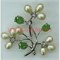 Брошь из речного жемчуга (стразы, нефрит), цена за 12 штук - фото 70884