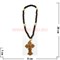 Деревянный крест с четками 50 шт/уп - фото 78957
