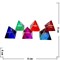 Кристалл "Пирамида Знаки Зодиака" цветная 4см, 12шт/уп - фото 80708