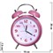 Часы-будильник большой розовый (26 см высота) на 3 ААА батарейки - фото 84362