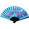 Веер 50 см шелковый голубой (рисунки в ассортименте) - фото 84726