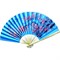 Веер 50 см шелковый голубой (рисунки в ассортименте) - фото 84727