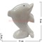 Дельфин из белого оникса 11 см (4 дюйма) - фото 85307