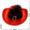 Прикол "Шляпа с пером"  (красная) - фото 86020