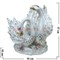 Статуэтка "Лебеди с цветами" белый фарфор - фото 86246