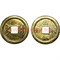Китайская монета 3 см золотая - фото 90983