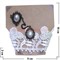 Набор "Тесемка" с белым камнем: браслет + кольцо, цена за 12 шт/уп - фото 91526