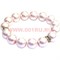 Браслет "Майорка" бледно-розовый со стразами, цена за 12 шт/уп - фото 93171
