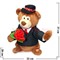 Игрушка музыкальная "Медведь в шляпе с цветами" - фото 94012