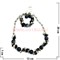 Набор:бусы, браслет, серьги из натур. камня 45 см чёрный агат - фото 96698