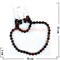 Набор 3в1 "Бусы, браслет, серьги" из сардоникса (10 мм) - фото 98272