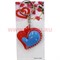 Брелок "Сердце цветное" (DLK-06) из полистоуна, цена за 120 штук - фото 99085